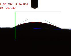  SDC-200接觸角測量儀測試結(jié)果